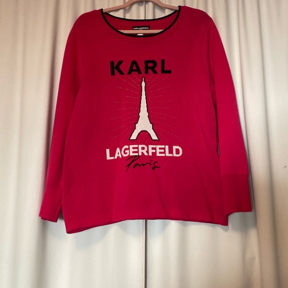 Karl Lagerfeld Fuchsia Eiffel Tower Top - Picture 1 of 8